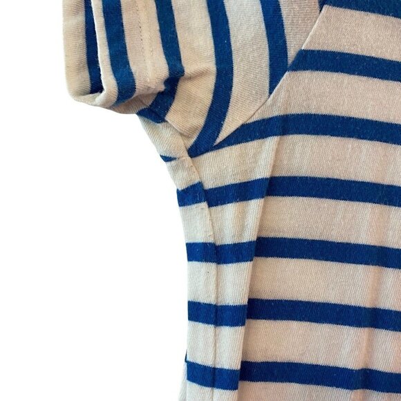 Current Elliot Womens The Beatnik Striped T Shirt Dress White Blue Size 2 Medium - Picture 5 of 7